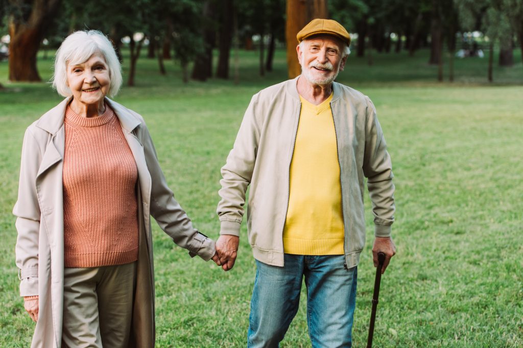 Happy couple renting in retirement
