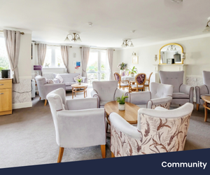 Bognor Regis communal lounge in retirement development