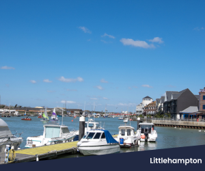 Littlehampton Harbour on a sunny day