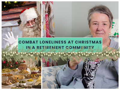 Images of My Future Living Residents, one in Santa Costume one with a cuppa tea and a shared Christmas lunch