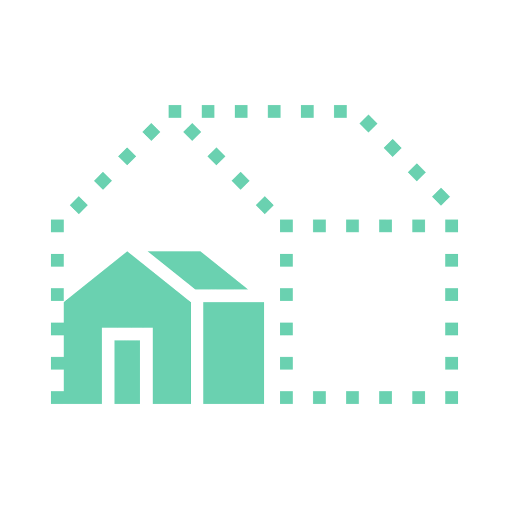 large house to small house downsizing icon