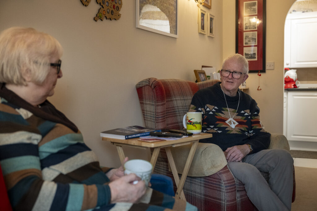 Retired couple in their apartment