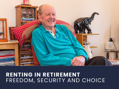 Man sat in armchair in his retirement rental property